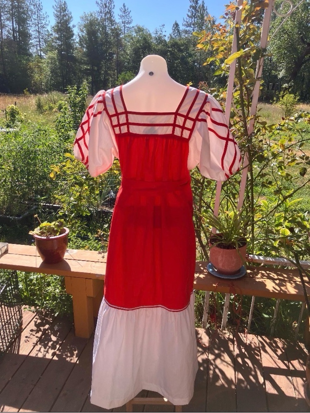Joy of The Isles vintage prairie dress Oktoberfest Mumu 1960’s applique sleeve - Picture 4 of 8